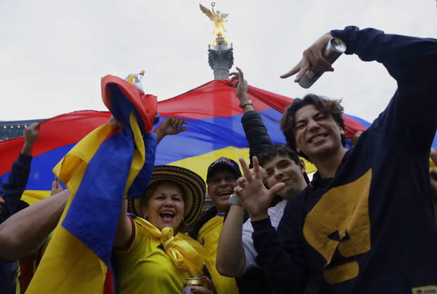 Fußball, FIFA WM 2026, Nationalteam Kolumbien, Fans in Mexiko-Stadt