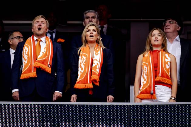 HOUSTON - King Willem-Alexander, Queen Maxima, and Princess Ariane in the stands during the 2026 FIFA World Cup, WM, Weltmeisterschaft, Fussball Group F match between the Netherlands and Sweden at Houston Stadium on June 20, 2026, in Houston, United States. ROBIN VAN LONKHUIJSEN ANP FIFA World Cup 2026 group stage 2026 xVIxANPxSportx xxANPxIVx 561562207 originalFilename: 561562207.jpg