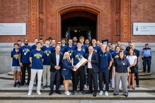 Basketball, BBL, Alba Berlin, reception for the German champions at the Rotes Rathaus