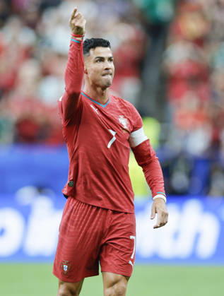 Football: 2026 World Cup Portugal s Cristiano Ronaldo scores the opening goal in the first half of a World Cup Group K football match against Uzbekistan at Houston Stadium in Houston on June 23, 2026.  A14AA0005620005P