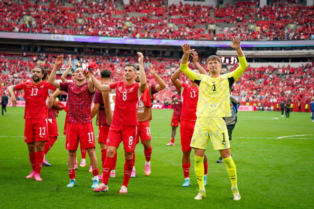 Canada Soccer 2026 FIFA World Cup Group Stage Switzerland vs. Canada BC Place Stadium Vancouver, British Columbia Gregor Kobel Switzerland, 1 Remo Freuler Switzerland, 8 Ruben Vargas Switzerland, 17 Ricardo Rodriguez Ricardo Rodriguez Switzerland, 13 Joy, Emotions, Cheers Copyright: xJOERANxSTEINSIEKx