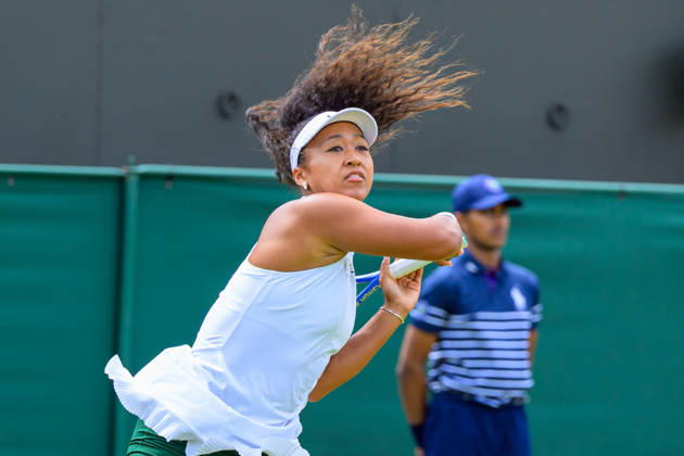 Day Three: The Championships - Wimbledon 2026 LONDON, ENGLAND JULY 01 - Naomi Osaka of Japan during her Ladies Single Second Round at The Wimbledon Lawn Tennis Championship at Wimbledon on July 01, 2026 in London, England. (Photo by Keeran Marquis) Copyright: xKeeranxMarquis Fotoarena SPPx Sportspressphoto_SPR181694