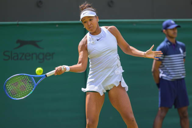 Day Three: The Championships - Wimbledon 2026 LONDON, ENGLAND JULY 01 - Naomi Osaka of Japan during Ladies Single Second Round at The Wimbledon Lawn Tennis Championship at Wimbledon on July 01, 2026 in London, England. (Photo by Keeran Marquis) Copyright: xKeeranxMarquis Fotoarena SPPx Sportspressphoto_SPR181695