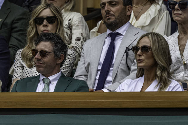 RECORD DATE NOT STATED 1st July 2026; All England Lawn Tennis and Croquet Club, London, England; Wimbledon Tennis Tournament, Day Three; Rory McIlroy and wife Erica Stoll GodfreyxPitt