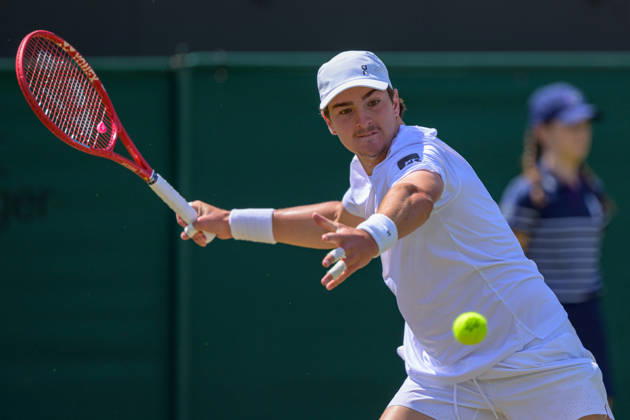 Day Five: The Championships - Wimbledon 2026 LONDON, ENGLAND JULY 03 - Joao Fonseca of Brazil during Gentlemen s Single Third Round against Roman Safiullin of Russia at The Wimbledon Lawn Tennis Championship at Wimbledon on July 03, 2026 in London, England. (Photo by Keeran Marquis) Copyright: xKeeranxMarquis Fotoarena SPPx Sportspressphoto_SPR183569