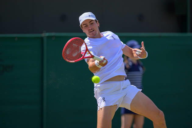 Day Five: The Championships - Wimbledon 2026 LONDON, ENGLAND JULY 03 - Joao Fonseca of Brazil during Gentlemen s Single Third Round against Roman Safiullin of Russia at The Wimbledon Lawn Tennis Championship at Wimbledon on July 03, 2026 in London, England. (Photo by Keeran Marquis) Copyright: xKeeranxMarquis Fotoarena SPPx Sportspressphoto_SPR183570