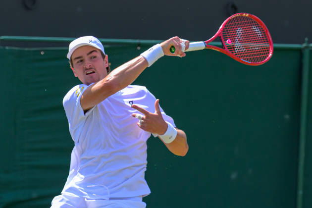 Day Five: The Championships - Wimbledon 2026 LONDON, ENGLAND JULY 03 - Joao Fonseca of Brazil during Gentlemen s Single Third Round against Roman Safiullin of Russia at The Wimbledon Lawn Tennis Championship at Wimbledon on July 03, 2026 in London, England. (Photo by Keeran Marquis) Copyright: xKeeranxMarquis Fotoarena SPPx Sportspressphoto_SPR183576