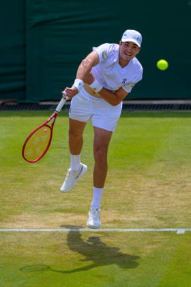 Day Five: The Championships - Wimbledon 2026 LONDON, ENGLAND JULY 03 - Joao Fonseca of Brazil during Gentlemen s Single Third Round against Roman Safiullin of Russia at The Wimbledon Lawn Tennis Championship at Wimbledon on July 03, 2026 in London, England. (Photo by Keeran Marquis) Copyright: xKeeranxMarquis Fotoarena SPPx Sportspressphoto_SPR183581
