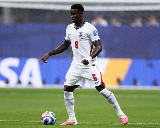 England v Congo DR: Round Of 32 - FIFA World Cup, WM, Weltmeisterschaft, Fussball 2026 Marc Guehi of England on the ball during the FIFA World Cup 2026 Round Of 32 match between England and Congo DR at Atlanta Stadium on July 1, 2026 in Atlanta, United States. Atlanta Atlanta Stadium GA United States Copyright: xAllstarxPicturexLibraryxLtdx