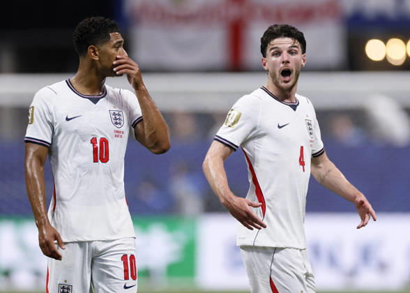 England v Congo DR: Round Of 32 - FIFA World Cup, WM, Weltmeisterschaft, Fussball 2026 Jude Bellingham of England and Declan Rice of England in action during the FIFA World Cup 2026 Round Of 32 match between England and Congo DR at Atlanta Stadium on July 1, 2026 in Atlanta, United States. Atlanta Atlanta Stadium GA United States Copyright: xAllstarxPicturexLibraryxLtdx