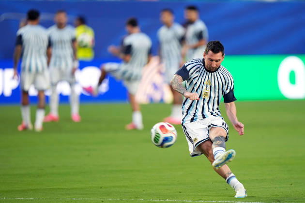 2026-07-04 Argentina v Cabo Verde - Round Of 32 - FIFA World Cup, WM, Weltmeisterschaft, Fussball 2026 MIAMI GARDENS, UNITED STATES - JULY 3: Lionel Messi of Argentina during the Round Of 32 - FIFA World Cup 2026 match between Argentina and Cabo Verde at Miami Stadium on July 3, 2026 in Miami Gardens, Florida. (Photo by Pablo Morano BSR Agency) Miami Gardens United States Content not available for redistribution in The Netherlands directly or indirectly through any third parties. Copyright: xBSRxAgencyx