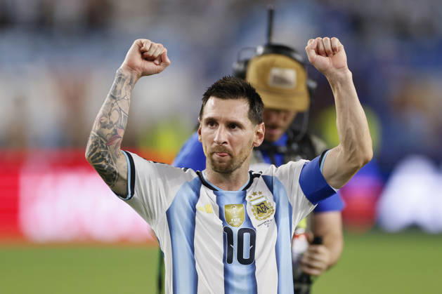 Argentina v Cabo Verde: Round of 32 - FIFA World Cup, WM, Weltmeisterschaft, Fussball 2026 Lionel Messi of Argentina celebrates after winning the FIFA World Cup 2026 Round Of 32 match between Argentina and Cabo Verde at Miami Stadium on July 3, 2026 in Miami Gardens, United States. Miami Gardens Miami Stadium FL United States Copyright: xAllstarxPicturexLibraryxLtdx