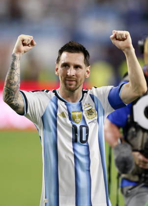 Argentina v Cabo Verde: Round of 32 - FIFA World Cup, WM, Weltmeisterschaft, Fussball 2026 Lionel Messi of Argentina celebrates after winning the FIFA World Cup 2026 Round Of 32 match between Argentina and Cabo Verde at Miami Stadium on July 3, 2026 in Miami Gardens, United States. Miami Gardens Miami Stadium FL United States Copyright: xAllstarxPicturexLibraryxLtdx