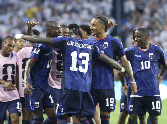 (260704) -- MIAMI, July 4, 2026 -- Sidny Lopes Cabral (No.13) of Cabo Verde celebrates scoring in the extra time during the round of 32 match between Argentina and Cabo Verde at the 2026 FIFA World Cup, WM, Weltmeisterschaft, Fussball at Miami Stadium, Miami, the United States, July 3, 2026. ) (SP)U.S.-MIAMI-FOOTBALL-FIFA WORLD CUP-ROUND OF 32-ARGENTINA VS CABO VERDE ZhangxChen