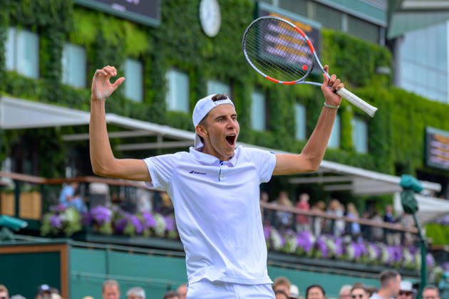 Day Six: The Championships - Wimbledon 2026 LONDON, ENGLAND JULY 04 - Vincent Fletcher of Great Britain reacts during Boy?s Single First Round against Luis Guto Miguel of Brazil at The Wimbledon Lawn Tennis Championship at Wimbledon on July 04, 2026 in London, England. (Photo by Keeran Marquis) Copyright: xKeeranxMarquis Fotoarena SPPx Sportspressphoto_SPR184598