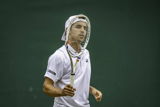 RECORD DATE NOT STATED 4th July 2026; All England Lawn Tennis and Croquet Club, London, England; Wimbledon Tennis Tournament, Day Six; Zachary Svajda (USA) GodfreyxPitt