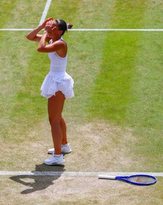 Marta Kostyuk celebrates victory in her fourth round match Wimbledon Tennis Championships, Day 8, The All England Lawn Tennis and Croquet Club, London, UK - 06 Jul 2026London The All England Lawn Tennis and United Kingdom  Copyright: xJamesxMarsh Shutterstockx 16978026at
