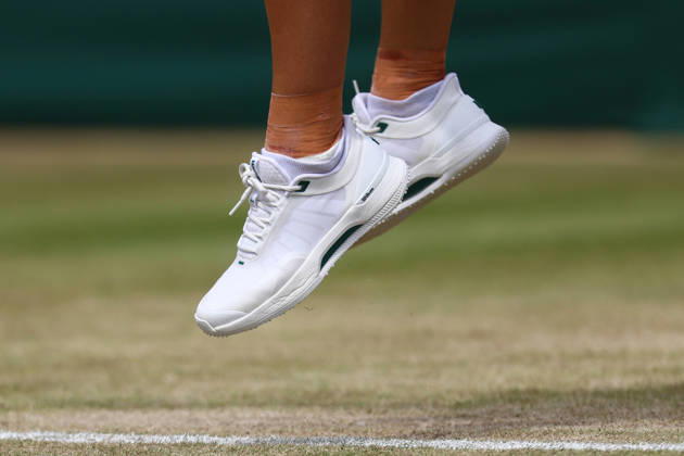 Wimbledon Championships 2026, Day 8, AELTC Wimbledon, London, UK - 06 07 2026 The Tennis Shoes of Marta Kostyuk (UKR) during her Fourth round match against Ashlyn Krueger (USA) in the 2026 Wimbledon Championships at the AELTC London London AELTC Wimbledon London GBR, UK NEWSPAPERS OUT Copyright: xMarkxGreenwoodx