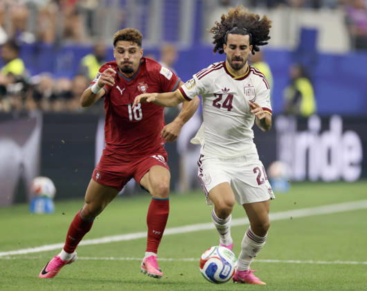 Portugal v Spain: Round of 16 - FIFA World Cup, WM, Weltmeisterschaft, Fussball 2026 Marc Cucurella of Spain and Pedro Neto of Portugal challenge during the FIFA World Cup 2026 Round Of 16 match between Portugal and Spain at Dallas Stadium on July 6, 2026 in Arlington, United States. Arlington Dallas Stadium TX United States Copyright: xAllstarxPicturexLibraryxLtdx
