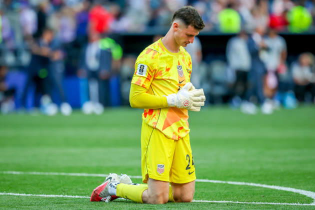 July 6, 2026, Seattle, Washington, USA: United States of America goalkeeper Matt Freese (24) agonizes over a USA loss and elimination during the match between USA and Belgium in the World Cup 2026 at Seattle Stadium, Seattle, Washington Seattle USA - ZUMAj111 20260706_zsp_j111_093 Copyright: xTomxJonesx