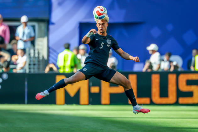 July 6, 2026, Seattle, Washington, USA: United States of America defender Antonee Robinson (5) during the match between USA and Belgium in the World Cup 2026 at Seattle Stadium, Seattle, Washington Seattle USA - ZUMAj111 20260706_zsp_j111_025 Copyright: xTomxJonesx