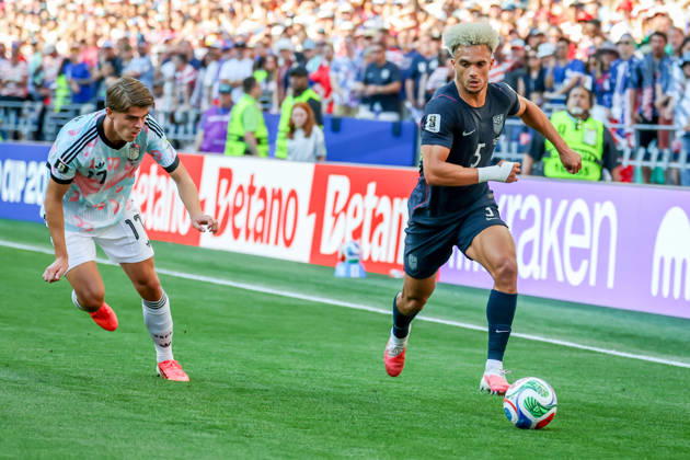 July 6, 2026, Seattle, Washington, USA: United States of America defender Antonee Robinson (5) during the match between USA and Belgium in the World Cup 2026 at Seattle Stadium, Seattle, Washington Seattle USA - ZUMAj111 20260706_zsp_j111_034 Copyright: xTomxJonesx