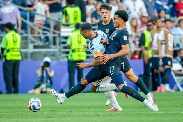 July 6, 2026, Seattle, Washington, USA: United States of America midfielder Malik Tillman (17) and Belgium midfielder Youri Tielemans (8) during the match between USA and Belgium in the World Cup 2026 at Seattle Stadium, Seattle, Washington Seattle USA - ZUMAj111 20260706_zsp_j111_063 Copyright: xTomxJonesx