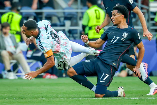 July 6, 2026, Seattle, Washington, USA: United States of America midfielder Malik Tillman (17) and Belgium midfielder Youri Tielemans (8) during the match between USA and Belgium in the World Cup 2026 at Seattle Stadium, Seattle, Washington Seattle USA - ZUMAj111 20260706_zsp_j111_064 Copyright: xTomxJonesx