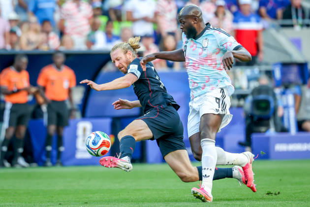 July 6, 2026, Seattle, Washington, USA: United States of America defender Tim Ream (13) and Belgium forward Romelu Lukaku (9) during the match between USA and Belgium in the World Cup 2026 at Seattle Stadium, Seattle, Washington Seattle USA - ZUMAj111 20260706_zsp_j111_067 Copyright: xTomxJonesx