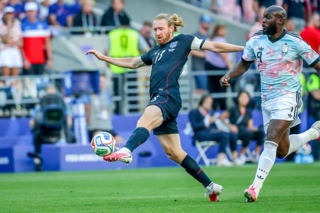 July 6, 2026, Seattle, Washington, USA: United States of America defender Tim Ream (13) and Belgium forward Romelu Lukaku (9) during the match between USA and Belgium in the World Cup 2026 at Seattle Stadium, Seattle, Washington Seattle USA - ZUMAj111 20260706_zsp_j111_066 Copyright: xTomxJonesx