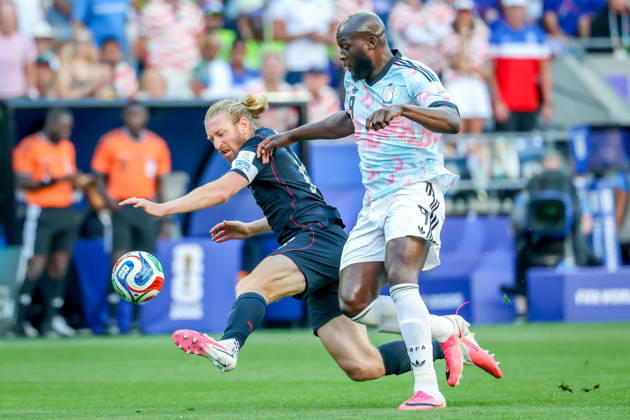 July 6, 2026, Seattle, Washington, USA: United States of America defender Tim Ream (13) and Belgium forward Romelu Lukaku (9) during the match between USA and Belgium in the World Cup 2026 at Seattle Stadium, Seattle, Washington Seattle USA - ZUMAj111 20260706_zsp_j111_068 Copyright: xTomxJonesx