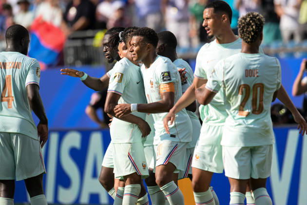 Soccer, 2026 World Cup, 20260709, France vs. Morocco. Pictured: Goal 1-0, goal celebration at Foxborough Stadium in Boston, Massachusetts, United States of America Copyright: Passion2Press MarkusxFischerx