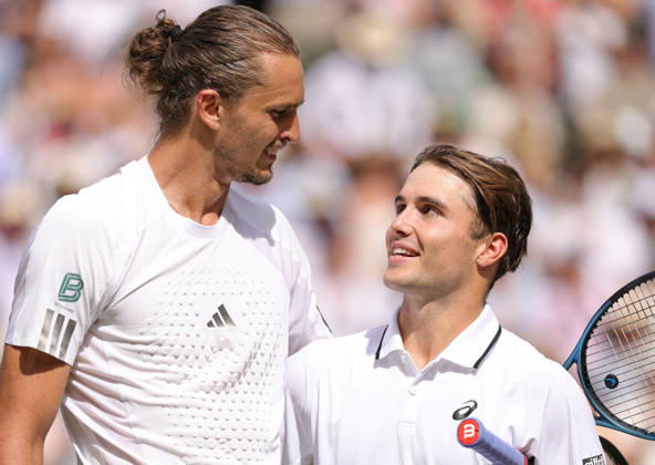 Alexander Zverev (GER) and Arthur Fery (GBR) after the semifinal of the 2026 All England Lawn Tennis Championships at Wimbledon, men s singles, London, July 10, 2026
