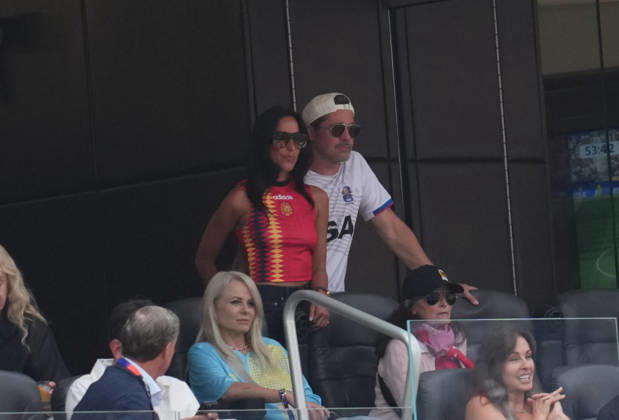 Brad Pitt of the U.S. during the Spain vs. Belgium quarterfinal match at the 2026 FIFA World Cup, Los Angeles Stadium, Los Angeles, U.S., on July 10, 2026. Thor Wegner, DeFodi Images. Photo by DeFodi Images