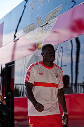 RECORD DATE NOT STATED Trofeu do Algarve 25th Anniversary - SL Benfica vs CR Flamengo, Estadio do Algarve, Portugal. Estadio do Algarve, Portugal. 11 July 2026. 24 Samuel Soares of SL Benfica arriving at the SL Benfica v CR Flamengo football match for the Algarve Trophy 25th Anniversary. Credit: Nuno Pires Veloso Morse Images. Copyright: xx