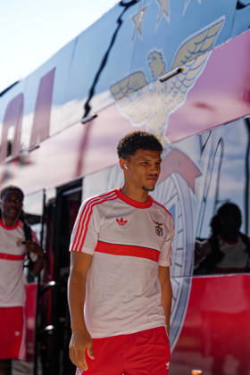 RECORD DATE NOT STATED Trofeu do Algarve 25th Anniversary - SL Benfica vs CR Flamengo, Estadio do Algarve, Portugal. Estadio do Algarve, Portugal. 11 July 2026. 6 Alexander Bah of SL Benfica arriving at the SL Benfica v CR Flamengo football match for the Algarve Trophy 25th Anniversary. Credit: Nuno Pires Veloso Morse Images. Copyright: xx