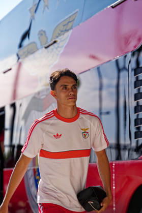 RECORD DATE NOT STATED Trofeu do Algarve 25th Anniversary - SL Benfica vs CR Flamengo, Estadio do Algarve, Portugal. Estadio do Algarve, Portugal. 11 July 2026. 84 Joao Rego of SL Benfica arriving at the SL Benfica v CR Flamengo football match for the Algarve Trophy 25th Anniversary. Credit: Nuno Pires Veloso Morse Images. Copyright: xx