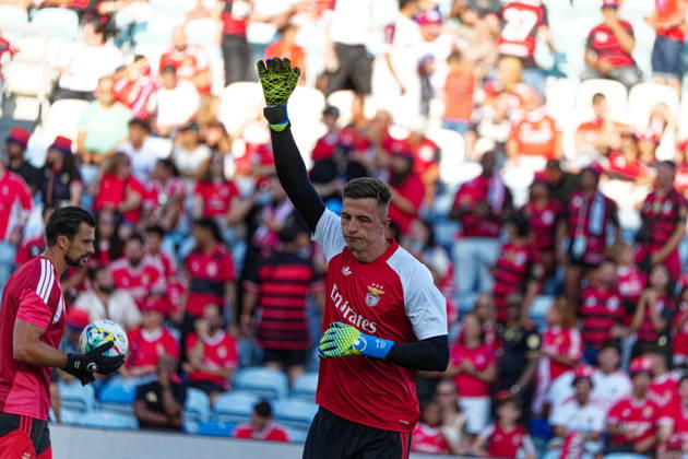 RECORD DATE NOT STATED Trofeu do Algarve 25th Anniversary - SL Benfica vs CR Flamengo, Estadio do Algarve, Portugal. Estadio do Algarve, Portugal. 11 July 2026. 1 Anatoliy Trubin of SL Benfica warming up at the SL Benfica v CR Flamengo football match for the Algarve Trophy 25th Anniversary. Credit: Nuno Pires Veloso Morse Images. Copyright: xx