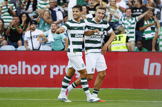 Jesse Dery and Daniel Braganca seen celebrating after scoring goal during International Friendly, Länderspiel, Nationalmannschaft game between teams of Sporting CP and Celtic FC (Ana Catarina Santana Ball Raw Images) Loule Estadio Algarve Portugal Copyright: xAnaxCatarinaxSantanax anacatarinasantana_sporting_celtic_2627_4-9