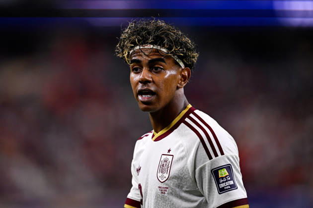 2026-07-14 France v Spain - Semi Final - FIFA World Cup, WM, Weltmeisterschaft, Fussball 2026 ARLINGTON, UNITED STATES - JULY 14: Lamine Yamal of Spain during the Semi Final - FIFA World Cup 2026 match between France and Spain at Dallas Stadium on July 14, 2026 in Arlington, Texas. (Photo by Pablo Morano BSR Agency) Arlington United States Content not available for redistribution in The Netherlands directly or indirectly through any third parties. Copyright: xBSRxAgencyx