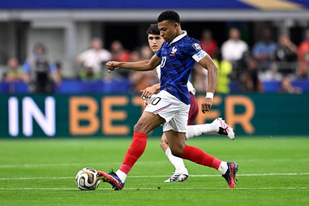 2026-07-14 France v Spain - Semi Final - FIFA World Cup, WM, Weltmeisterschaft, Fussball 2026 ARLINGTON, UNITED STATES - JULY 14: Pau Cubarsi of Spain, Kylian Mbappe of France during the Semi Final - FIFA World Cup 2026 match between France and Spain at Dallas Stadium on July 14, 2026 in Arlington, Texas. (Photo by Pablo Morano BSR Agency) Arlington United States Content not available for redistribution in The Netherlands directly or indirectly through any third parties. Copyright: xBSRxAgencyx