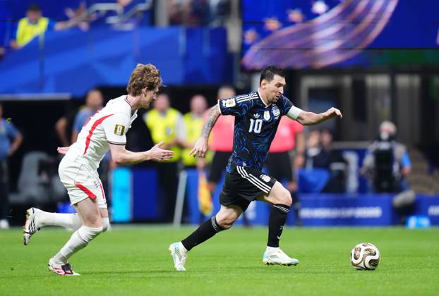 England v Argentina - FIFA World Cup, WM, Weltmeisterschaft, Fussball 2026 - Semi Finals ATLANTA, GEORGIA - JULY 15: Lionel Messi of Argentina runs with the ball during the 2026 FIFA World Cup semifinal match between England and Argentina at Atlanta Stadium in Atlanta, Georgia, United States, on July 15, 2026. Jose Hernandez Anadolu Georgia United States. Editorial use only. Please get in touch for any other usage.  Copyright: x2026xAnadoluxJosexHernandezx