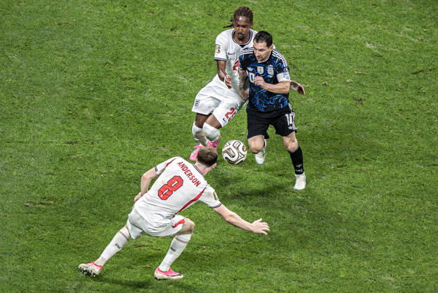 England vs Argentina ATLANTA, GE - 15.07.2026: ENGLAND VS ARGENTINA - Lionel Messi, during the match between Argentina and England, valid for the semi-final of the 2026 FIFA World Cup, WM, Weltmeisterschaft, Fussball held at Mercedes-Benz Stadium, in Atlanta, Georgia, United States, this Wednesday (15). (Photo: Danilo Fernandes Fotoarena) x2985395x  DaniloxFernandes
