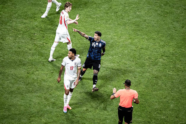 England vs Argentina ATLANTA, GE - 15.07.2026: ENGLAND VS ARGENTINA - Enzo Fernandez, during the match between Argentina and England, valid for the semi-final of the 2026 FIFA World Cup, WM, Weltmeisterschaft, Fussball held at Mercedes-Benz Stadium, in Atlanta, Georgia, United States, this Wednesday (15). (Photo: Danilo Fernandes Fotoarena) x2985569x  DaniloxFernandes