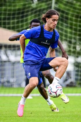 Gent s Mohammed El Adfaoui pictured in action during the summer training camp of Belgian first division soccer team KAA Gent in De Lutte, Losser, the Netherlands on Thursday 16 July 2026, to prepare for the upcoming 2026-2027 season. TOM GOYVAERTS TomxGoyvaerts  x181253388x