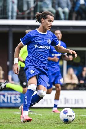 Gent s Mohammed El Adfaoui pictured in action during a friendly game between KAA Gent and Dutch FC Twente, at the summer training camp of Belgian first division soccer team KAA Gent in De Lutte, Losser, the Netherlands on Saturday 18 July 2026, to prepare for the upcoming 2026-2027 season. TOM GOYVAERTS TomxGoyvaerts  x181417330x