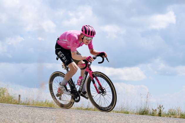 German Georg Steinhauser of EF Education-EasyPost is pictured during stage 14 of the 2026 Tour de France cycling race, a stage of 155km from Mulhouse to Le Markstein Fellering, on Saturday 18 July 2026. The 113th edition of the Tour de France starts on Saturday 4 July in Barcelona, Spain, and will finish in Paris, France on the 26th of July. DAVIDxPINTENS  x181419980x