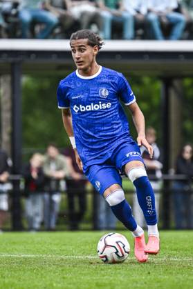 Gent s Mohammed El Adfaoui pictured in action during a friendly game between KAA Gent and Dutch FC Twente, at the summer training camp of Belgian first division soccer team KAA Gent in De Lutte, Losser, the Netherlands on Saturday 18 July 2026, to prepare for the upcoming 2026-2027 season. TOM GOYVAERTS TomxGoyvaerts  x181420236x