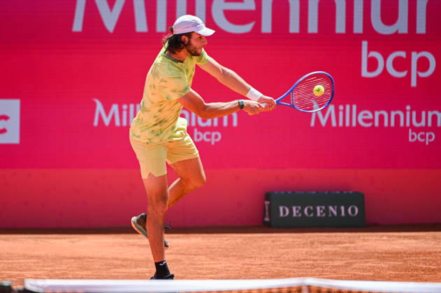 July 23, 2026, Lisbon, Lisbon, Portugal: JAIME FARIA in action during the Round of 16 at the Millennium Estoril Open ATP, Tennis Herren tennis tournament at Clube de Tenis do Estoril. Lisbon Portugal - ZUMAr238 20260723_zip_r238_025 Copyright: xRicardoxRochax