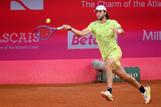 July 24, 2026, Lisbon, Lisbon, Portugal: JAIME FARIA in action during the Quarter-finals at the Millennium Estoril Open ATP, Tennis Herren tennis tournament at Clube de Tenis do Estoril. Lisbon Portugal - ZUMAr238 20260724_zip_r238_069 Copyright: xRicardoxRochax
